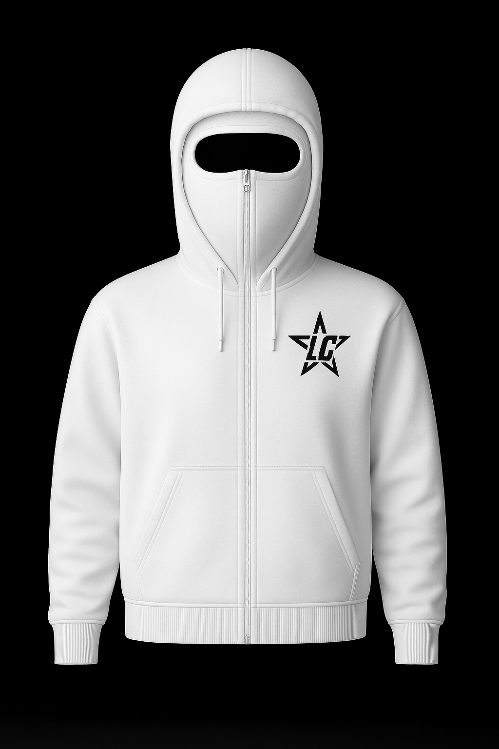 White Masked Hoodie - Front view